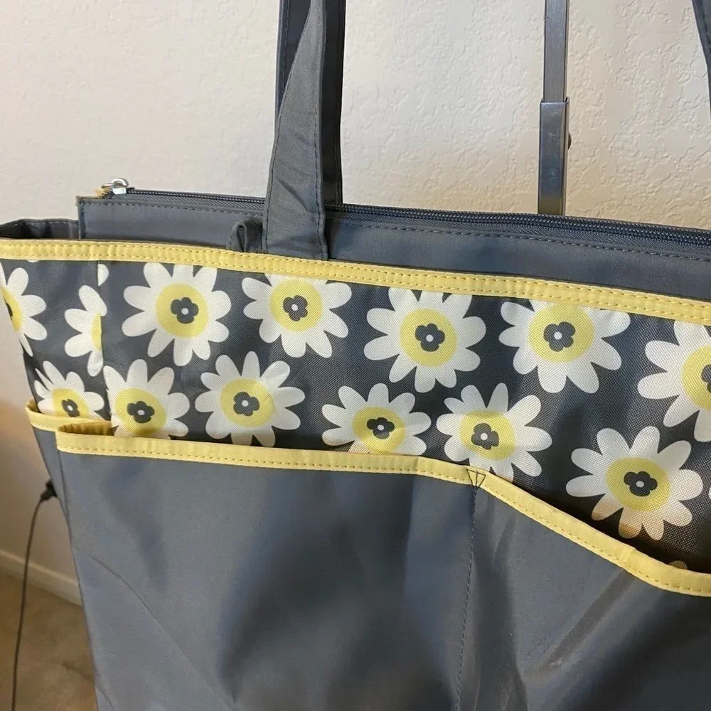 ❤️Baby Boom Grey & Yellow Floral Bag